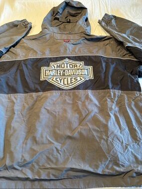 VTG Harley-Davidson Jacket , XL , Mesh Lined Hoodie Windbreaker w/Back Logo $43